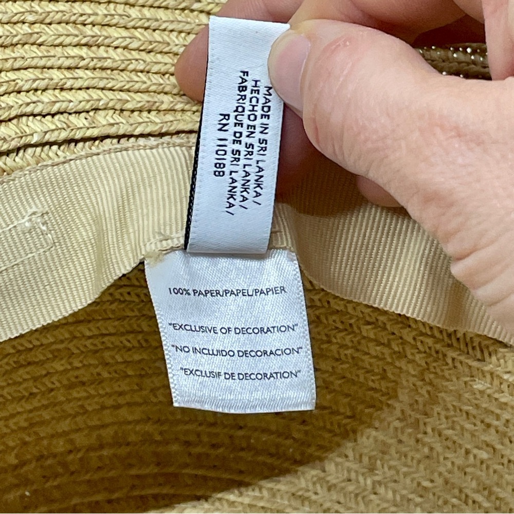 Nine West Tan Straw Hat with Bow Accent - Picture 3 of 8